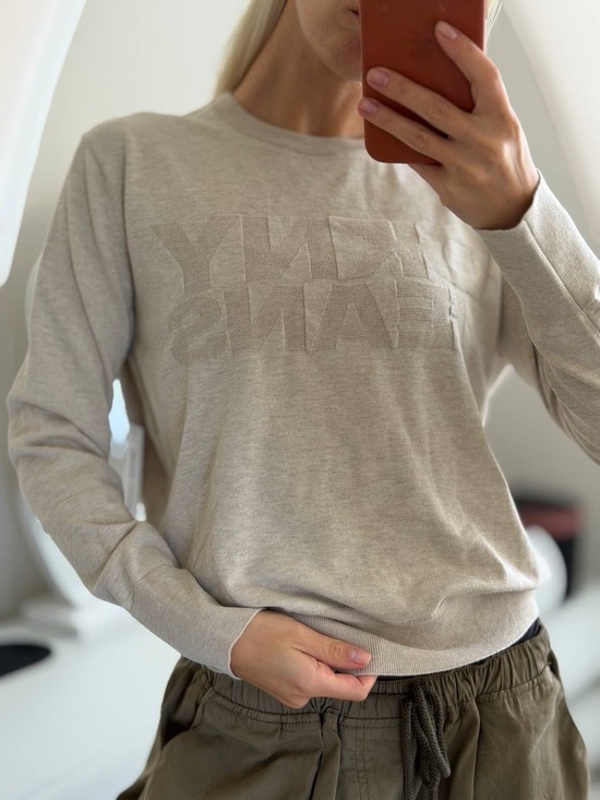 Dkny Sweaters - DKNY Jeans Women’s Logo Lightweight Knit Sweater Beige